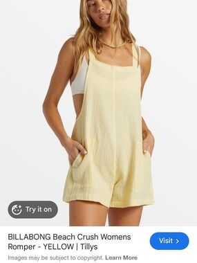 Billabong Beach Crush Yellow Romper